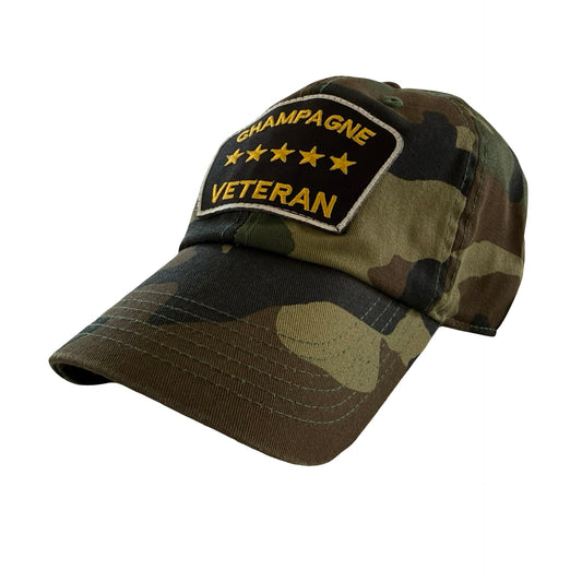 “Champagne Veteran” Dad Hat (Jungle Camo)