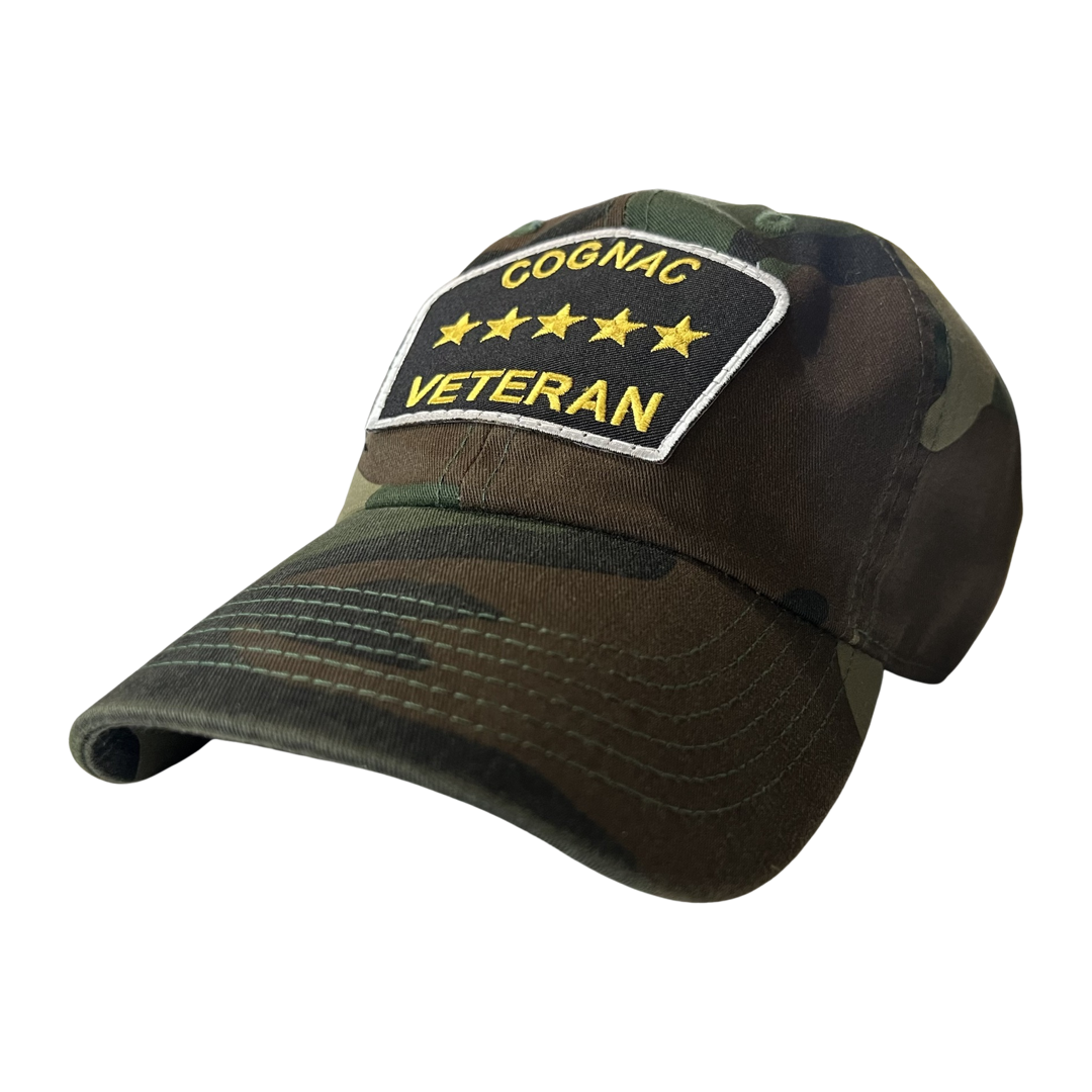 “Cognac Veteran” Dad Hat (Jungle Camo)