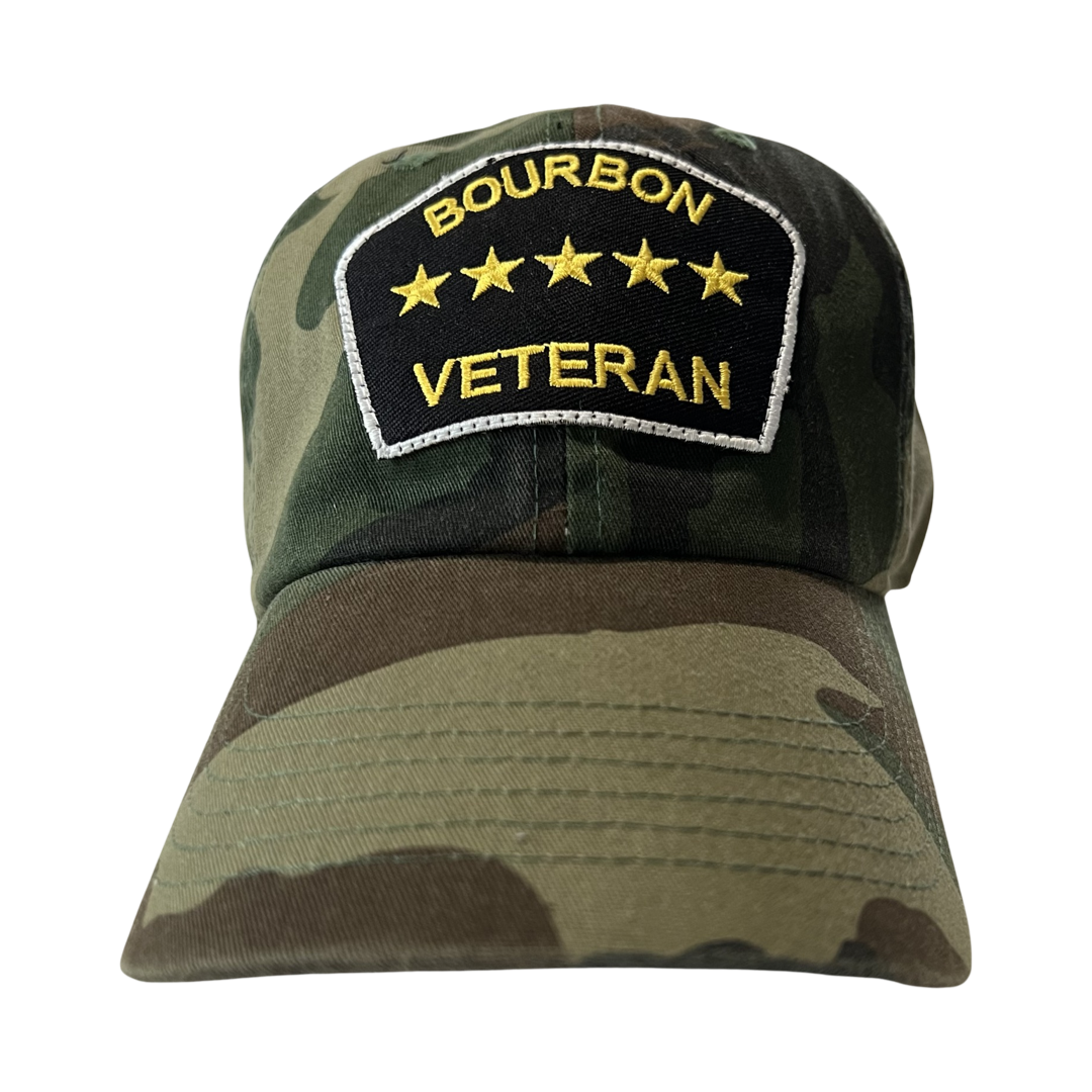 “Bourbon Veteran” Dad Hat (Jungle Camo)