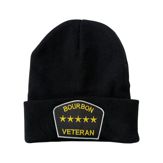 “Bourbon Veteran) Knitted Hat (Black)
