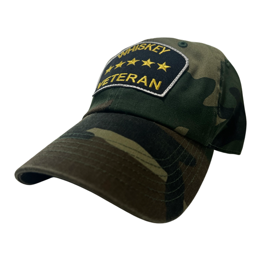 “Whiskey Veteran” Dad Hat (Jungle Camo)