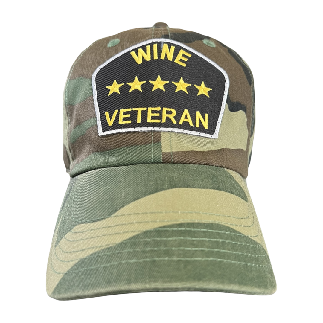 “Wine Veteran” Dad Hat (Jungle Camo)