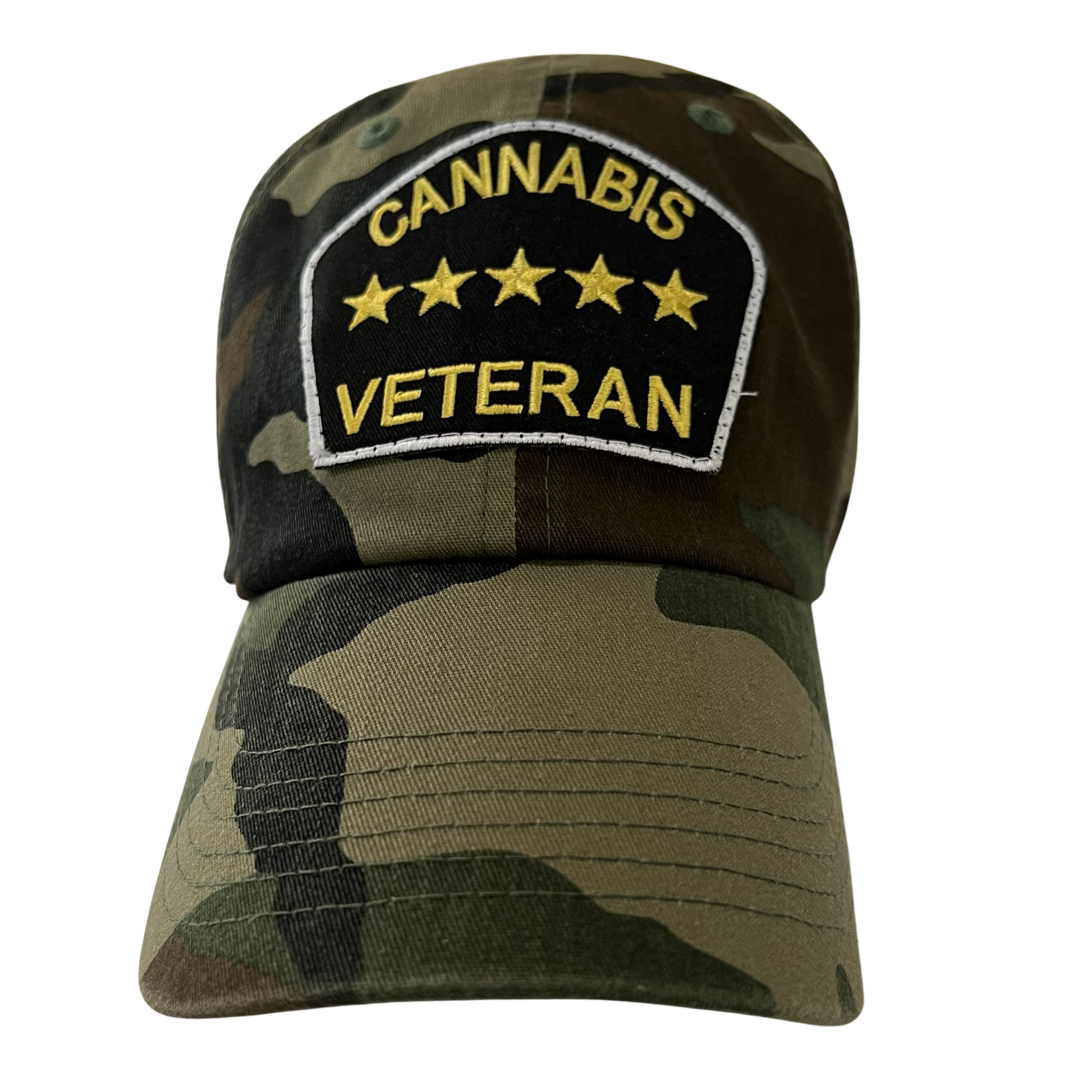 “Cannabis Veteran” Dad Hat (Jungle Camo)