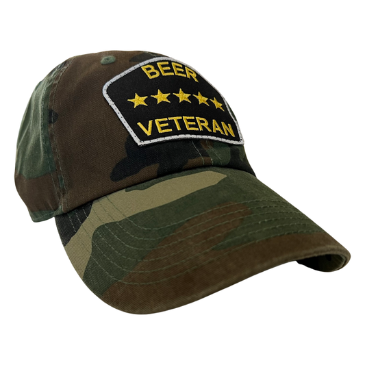 “Beer Veteran” Dad Hat (Jungle Camo)