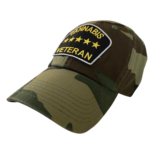 “Cannabis Veteran” Dad Hat (Jungle Camo)