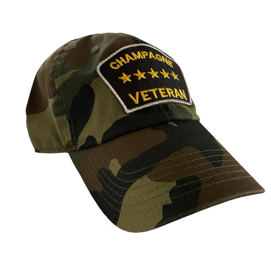 “Champagne Veteran” Dad Hat (Jungle Camo)
