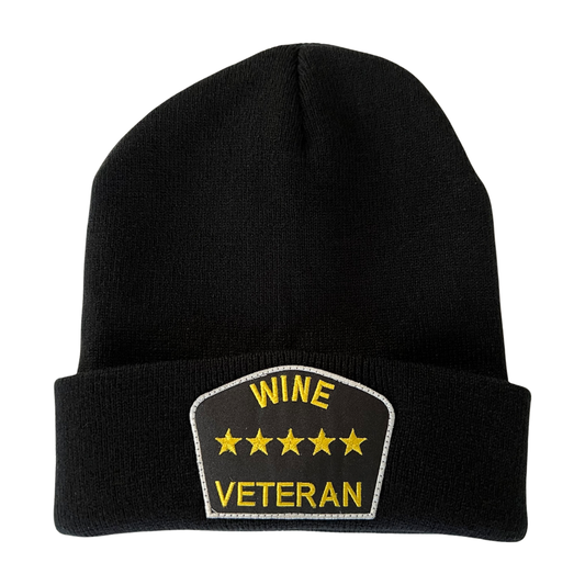 “Wine Veteran” Knitted Hat (Black)