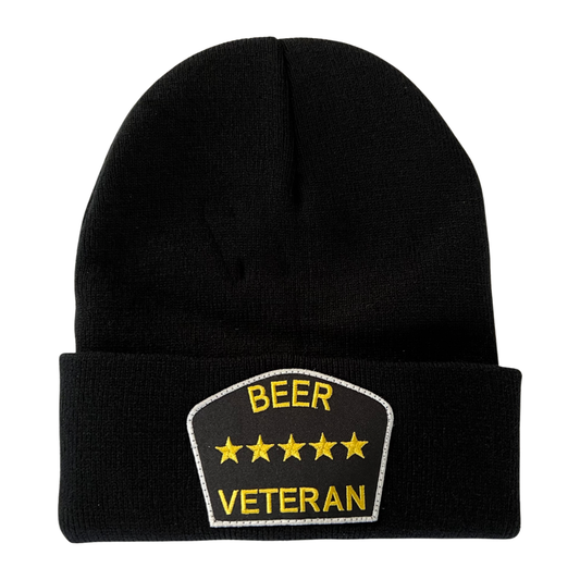 “Beer Veteran” Knitted Hat (Black)