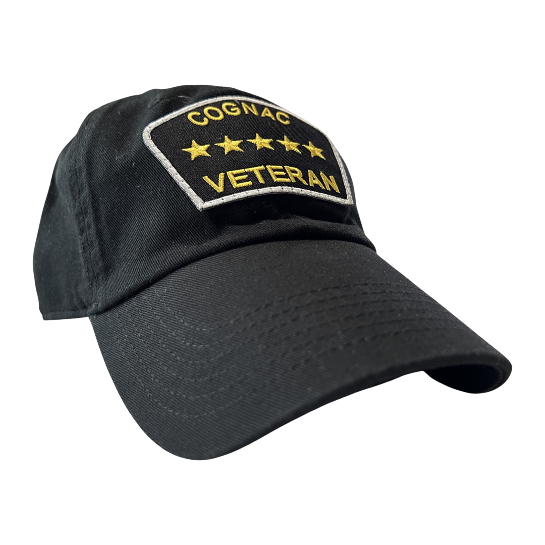 “Cognac Veteran” Dad Hat (Black)