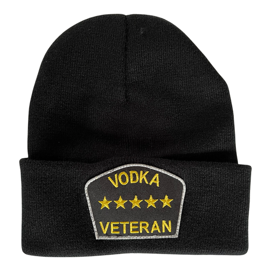“Vodka Veteran” Knitted Hat (Black)
