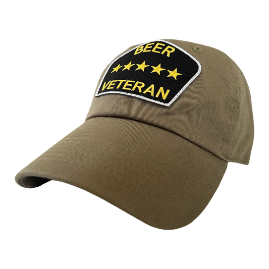 “Beer Veteran” Dad Hat (Olive Green w/ Black Logo)