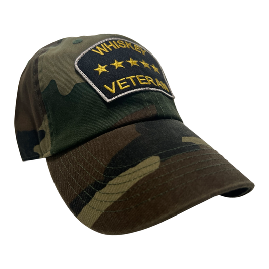 “Whiskey Veteran” Dad Hat (Jungle Camo)