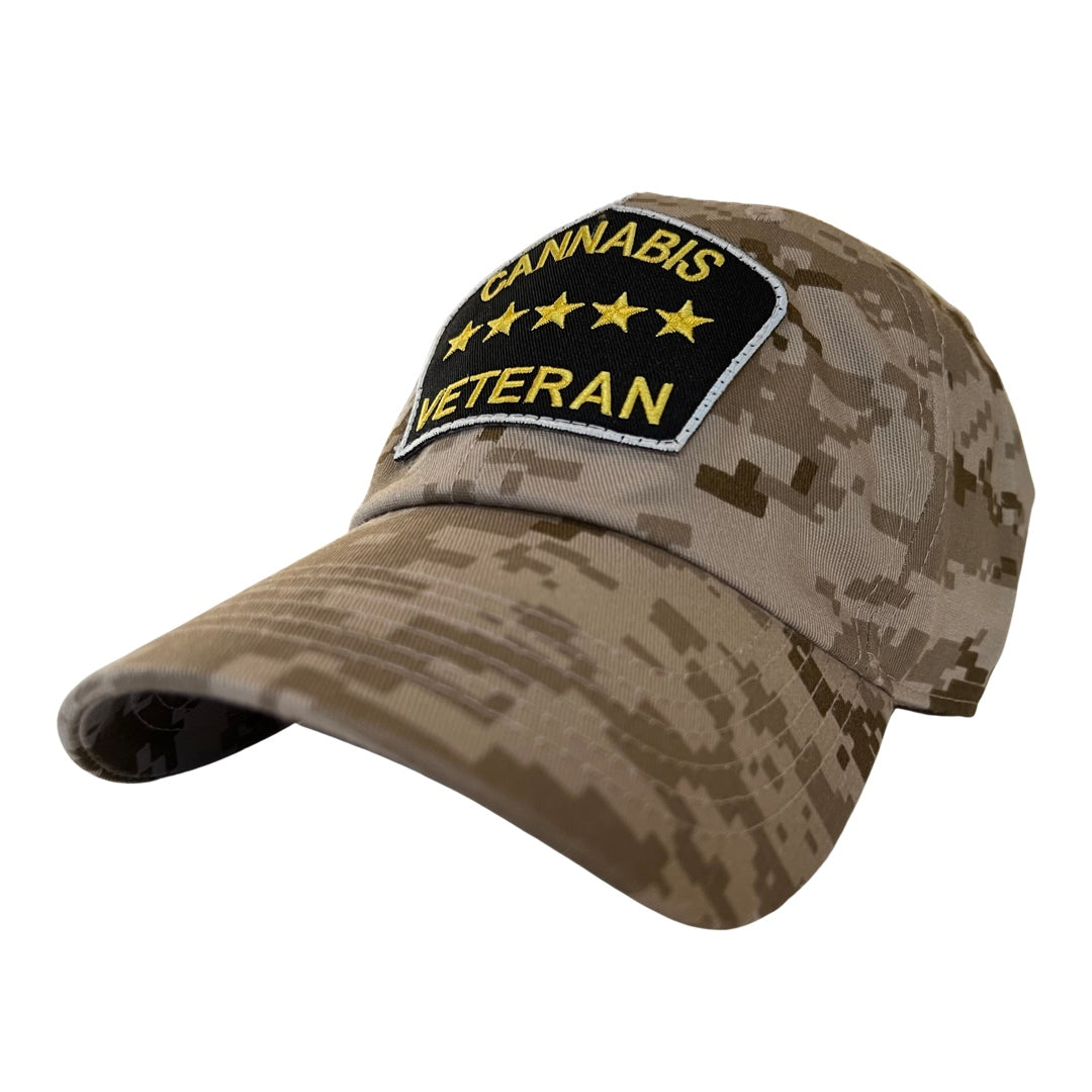 “Cannabis Veteran” Dad Hat (Digital Desert Camo)