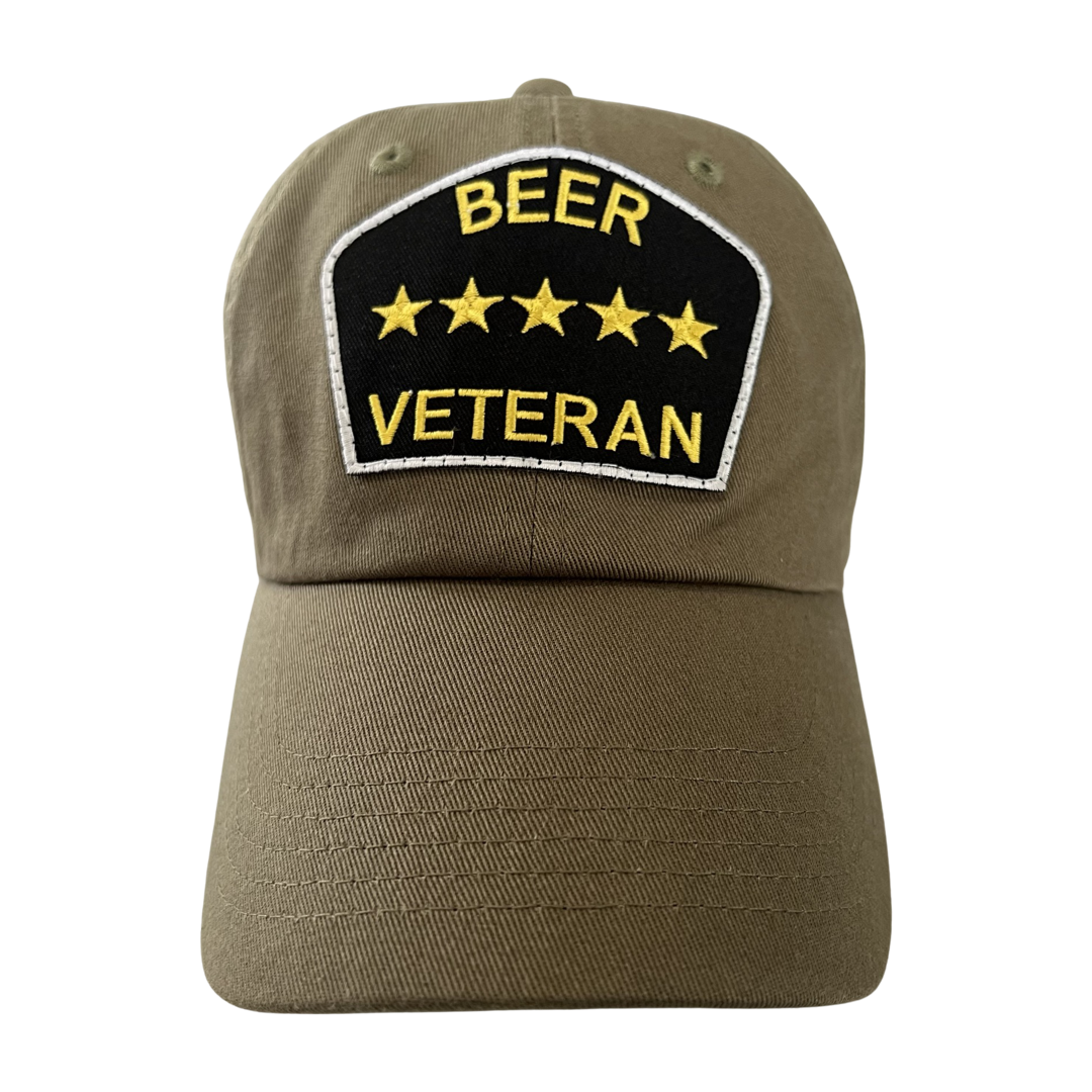 “Beer Veteran” Dad Hat (Olive Green w/ Black Logo)