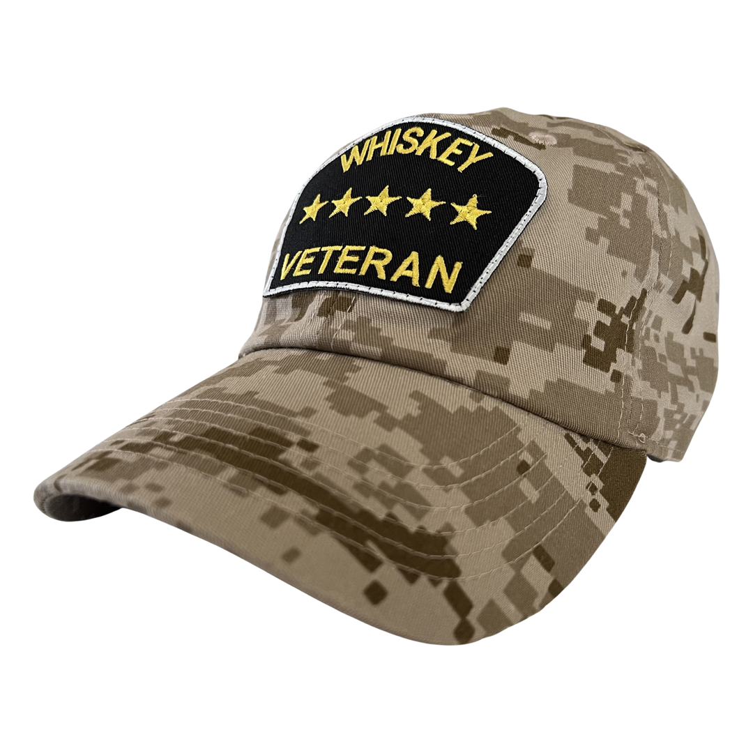"Whiskey Veteran" Dad Hat (Desert Camo)
