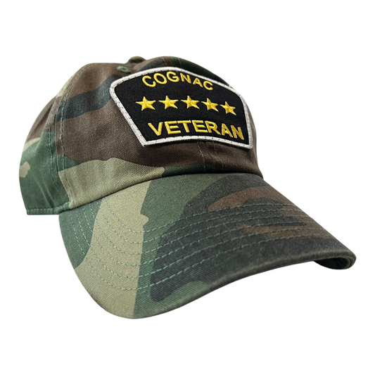 “Cognac Veteran” Dad Hat (Jungle Camo)