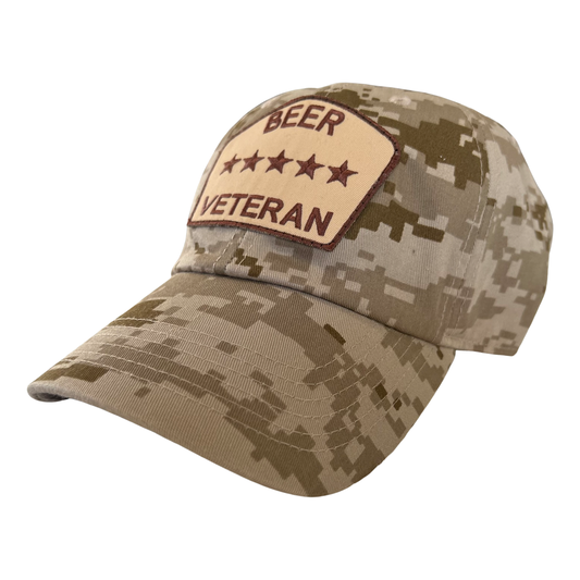 “Beer Veteran” Dad Hat (Digital Desert Camo w/ Tan Logo)