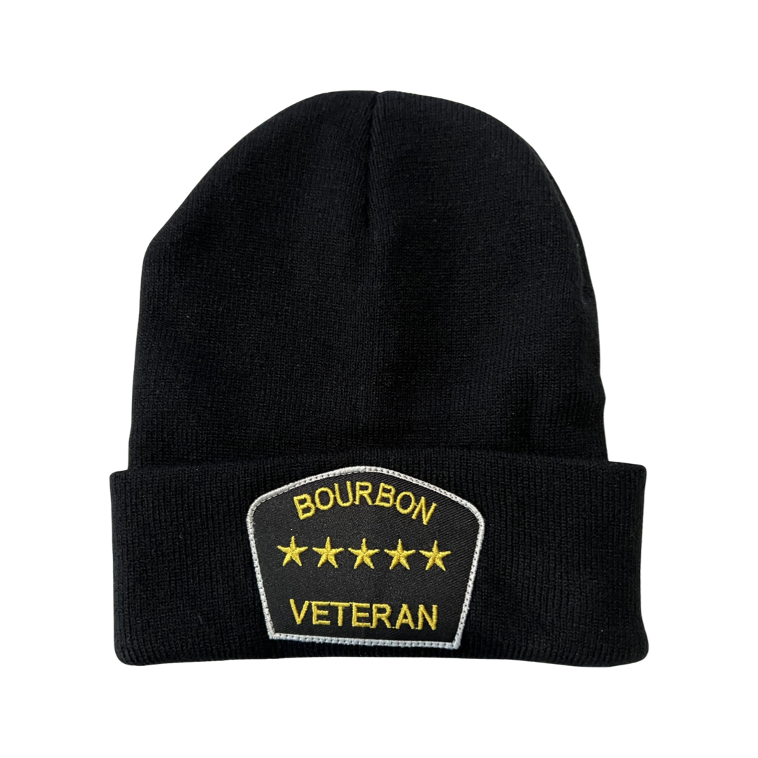 “Bourbon Veteran) Knitted Hat (Black)