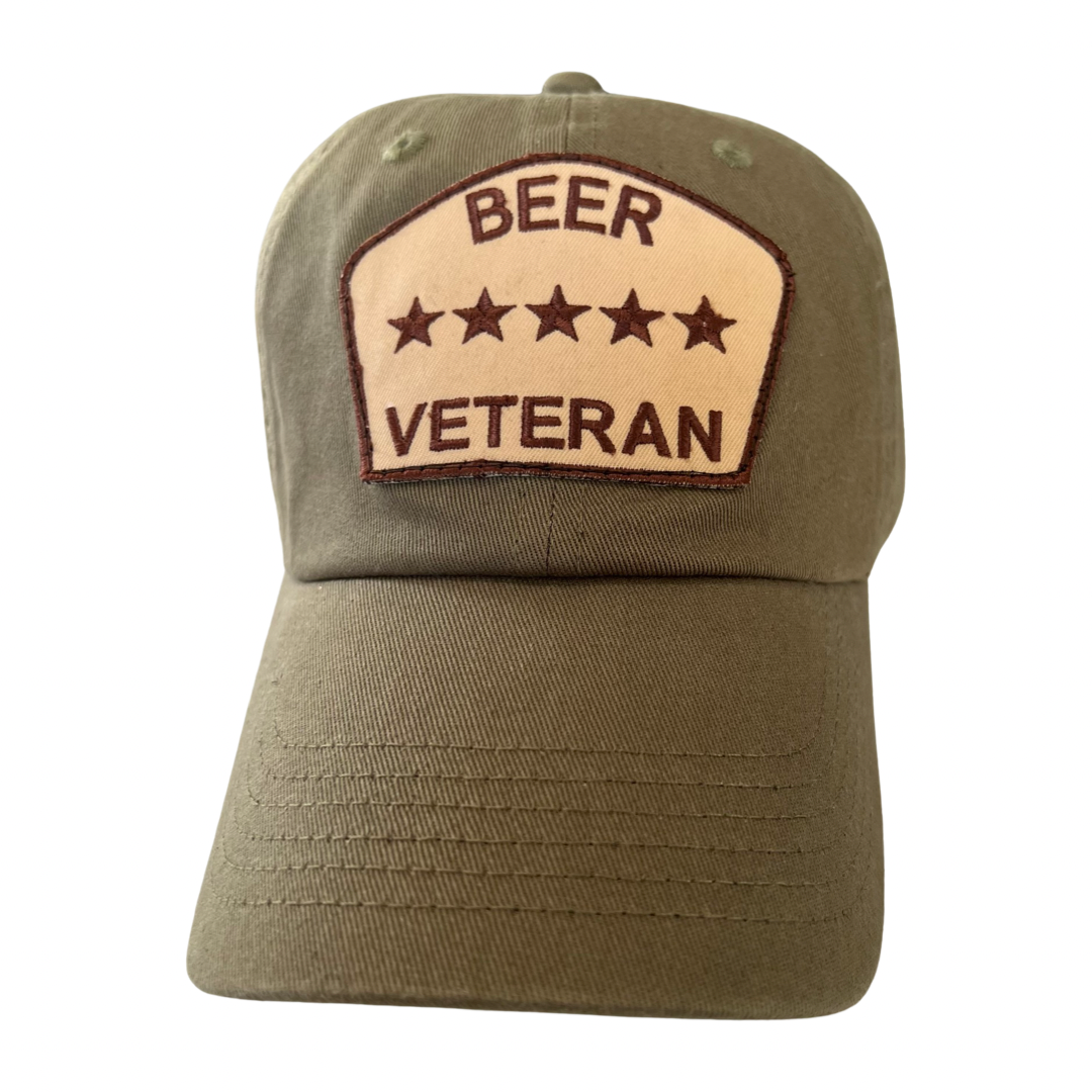 “Beer Veteran” Dad Hat (Olive Green w/ Tan Logo)