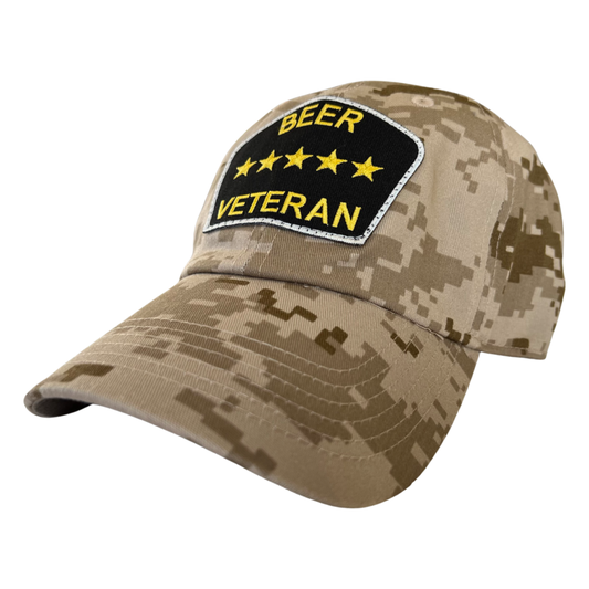 “Beer Veteran” Dad Hat (Digital Desert Camo w/ Black Logo)