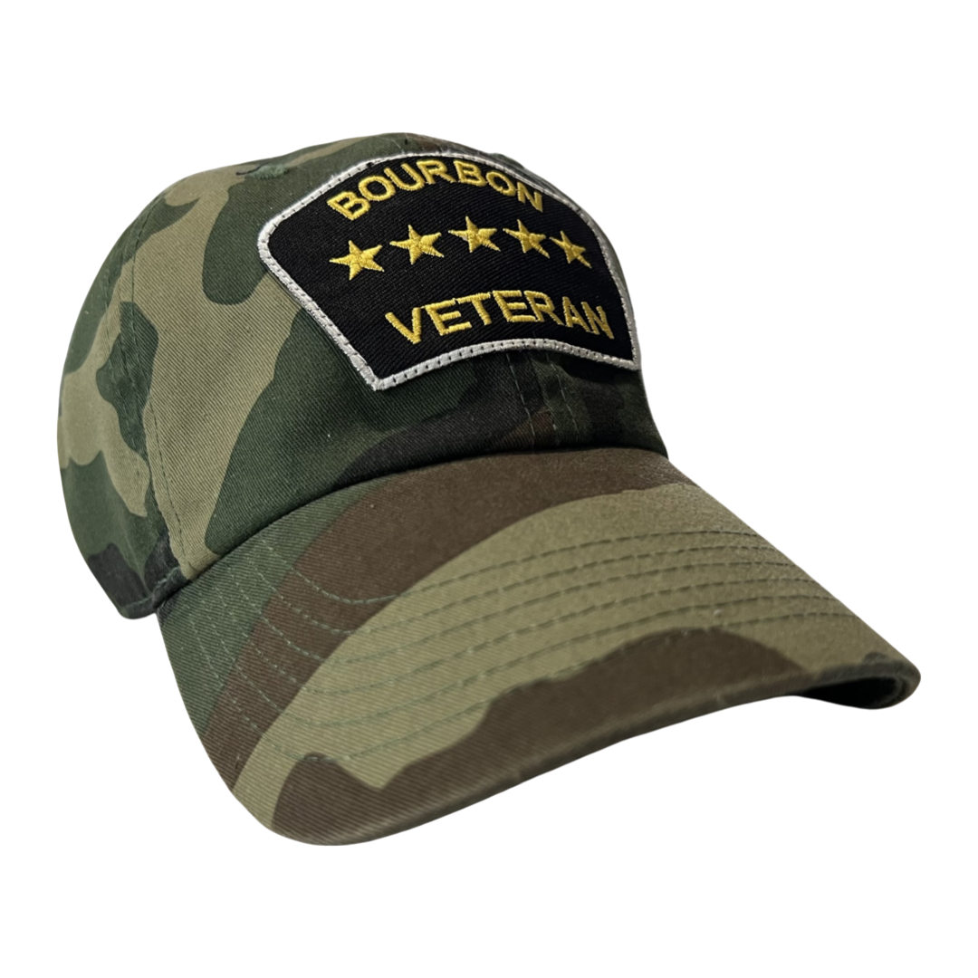 “Bourbon Veteran” Dad Hat (Jungle Camo)