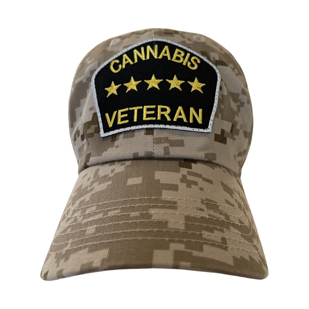 “Cannabis Veteran” Dad Hat (Digital Desert Camo)