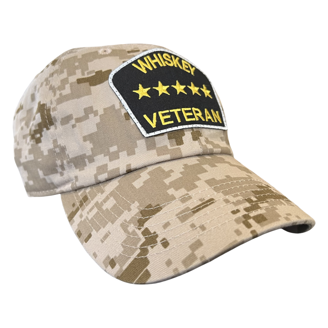 "Whiskey Veteran" Dad Hat (Desert Camo)