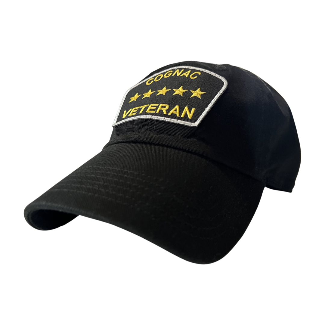 “Cognac Veteran” Dad Hat (Black)